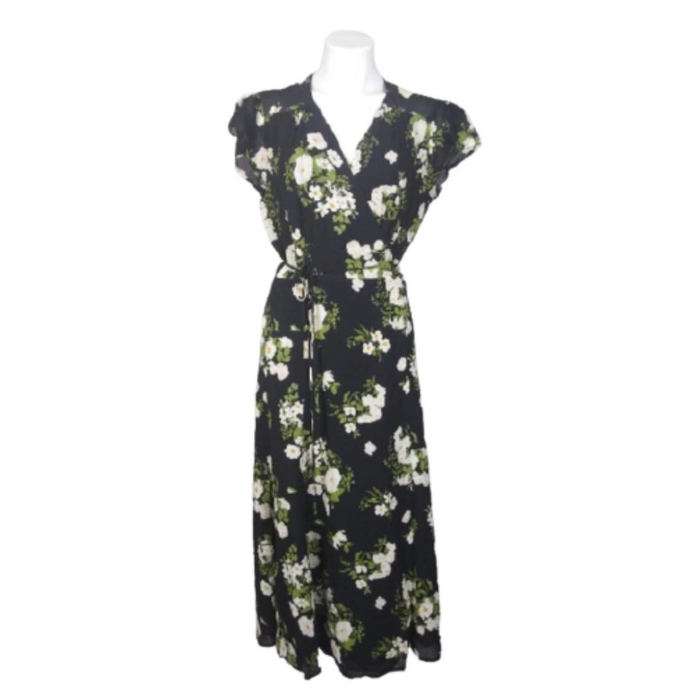Reformation Carina Wrap Black Celeste Dress
